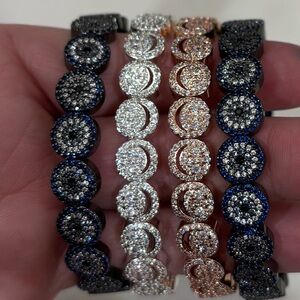 Set Of 4 Crystal Stack Stretch Bracelets